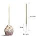 Aplusplanet 24 Count Metallic Gold Birthday Candles, Long Thin Cake Candle in Holders for Baby Shower, Wedding, Anniversary, Birthday Cake Decorations