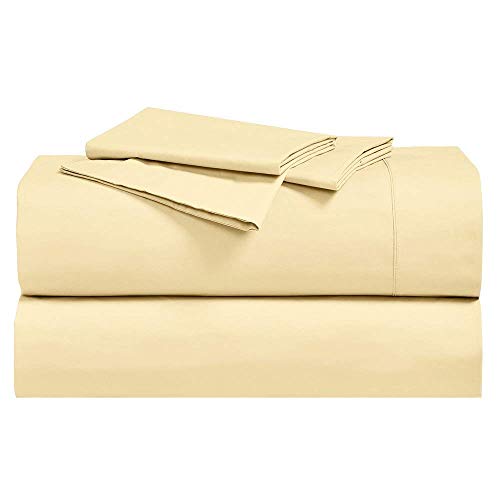 Royal Hotel Top Split Calking Cotton Percale Sheets, 300 Thread, Gold