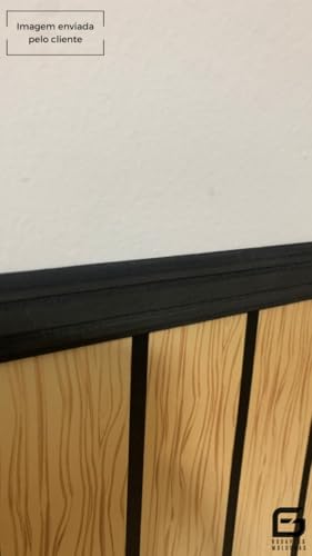 Boiserie Moldura Rodameio Eva Autocolante Orion 2,5cmx5mm 20 Metros (Preto)