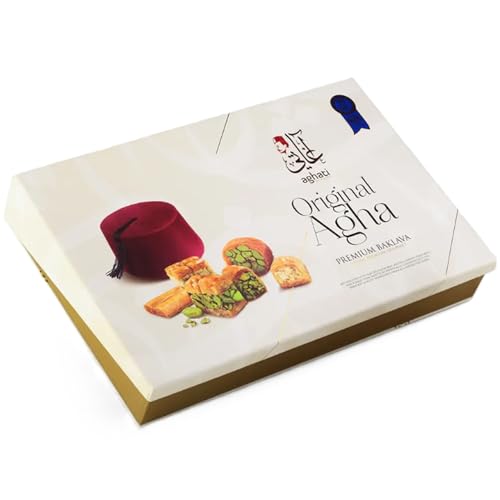 Premium Baklava 750g Gemischte Sorten - Orientalische Süßigkeiten Geschenkbox - Mit Echten Pistazien & Nüssen - Süßgebäck Spezialität & Ben’s Garden Notiz Set