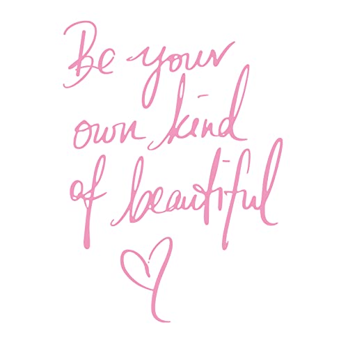 Be Your Own Kind of Beautiful Vinyl Wall Decals Sayings Pink Art Lettering Wall Stickers Decor Wallpaper for Girls Women Bedroom Living Room Background Home Decoration