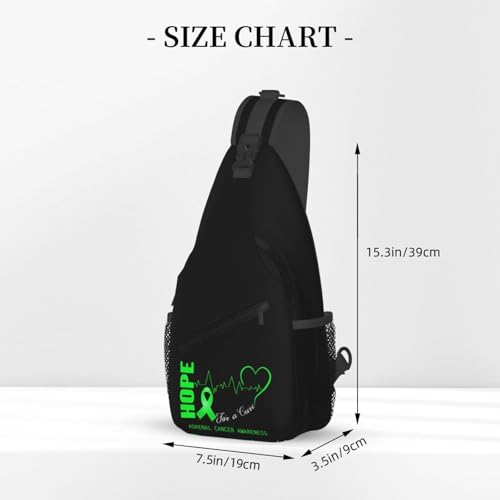 Hope For A Cure Adrenal Cancer Awareness Crossbody Bags For Women Men Chest Backpack Gym Shoulder Bag Travel Outdoor Sports Casual Crossbody Bags3