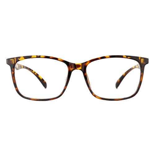 TIJN Blue Light Blocking Glasses for Women Men TR90 Frame Square Nerd Eyeglasses Anti Blue Ray Computer Screen Glasses