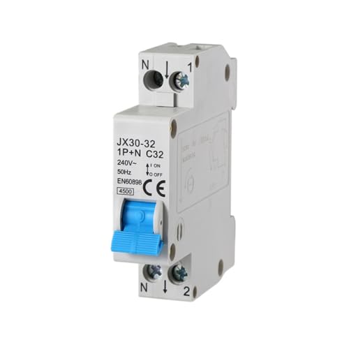 gloca Interruttore Magnetotermico Automatico 1P+N 220V 4.5KA 1 Modulo DIN (32 Ampere, 1)