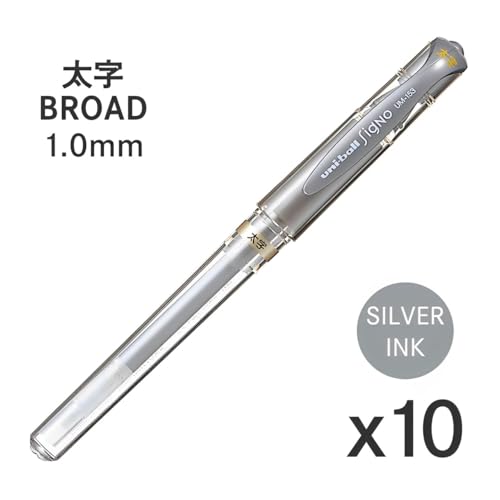 Uni Bolígrafos Gel Signo UM-153 Plata Set 10 miniatura 2