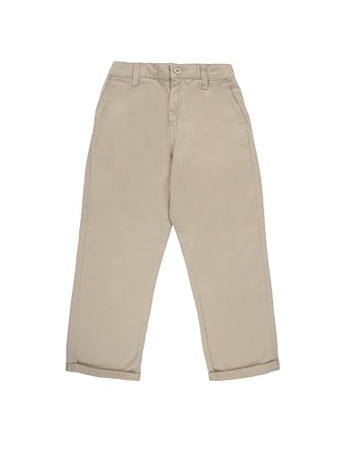 Image of KiddoPanti Boys 100% Cotton Twill Chinos Pant | Comfortable Regular Fit | 2 Side Pocket, 2 Back Pocket | Ankle Length | Back Elasticated Waistband with Button Zip Open Fly