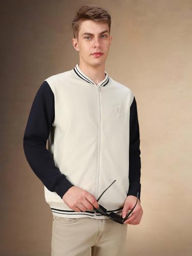 Image of Dennis Lingo Men Colorblock Polycotton Regular Fit Full Sleeves Front-Open Sweatshirts