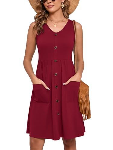 Image of Heymoments Women Sleeveless Summer Beach Dresses with Pockets