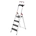 Price comparison product image Hailo TopLine L100 8050-307 Aluminium Safety Stepladder with Multifunctional Shell, Safety Holder, Platform Lock and 130 mm Extra-Deep Steps, Black, 8050-407