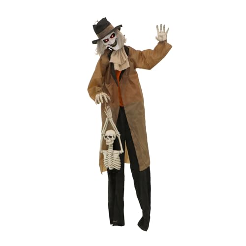 Haunted Hill Farm 5.25-ft. Standing Gravekeeper Animatronic, Indoor or Covered