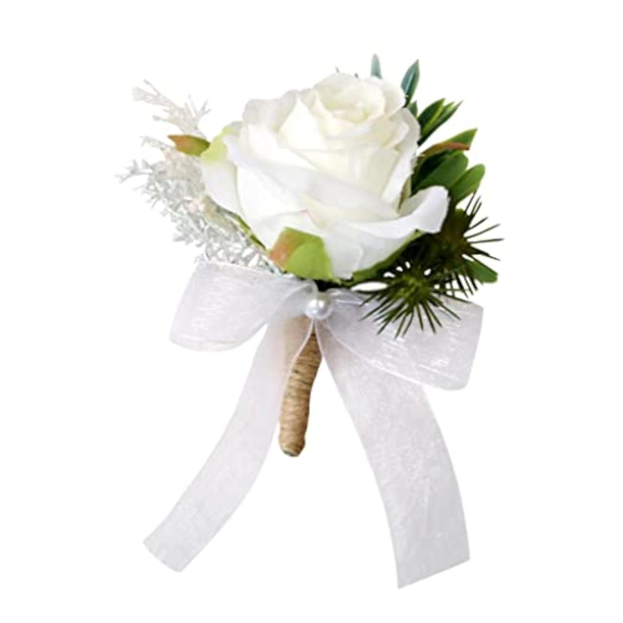 Fabric Flower Brooch Corsage Pin for Wedding, Bridal, Groom