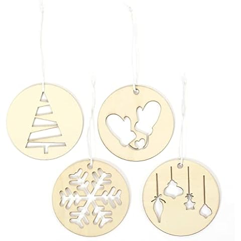 12 Colgantes de Madera para el árbol de Navidad Cover