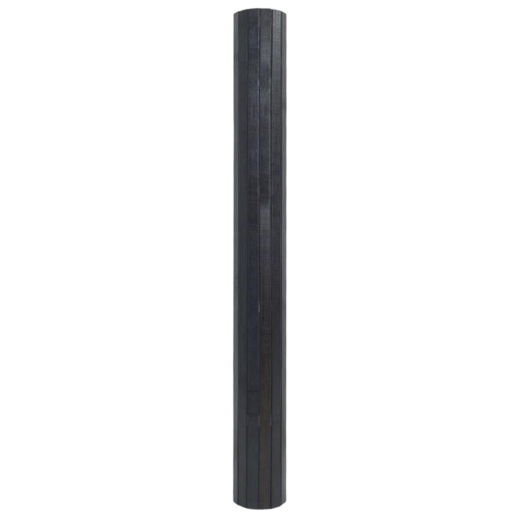 Alfombra rectangular gris 70 x 500 cm de bambú - Alfombra de bambú antideslizante - Alfombra de bambú para cocina y baño