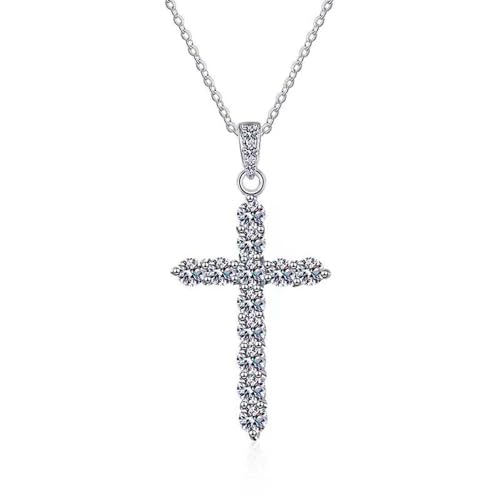 Collier croisé moissanite argent sterling anti ternissement pour peau sensible
