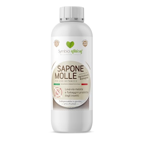 SYMBIOETHICAL - Jabón suave, potenciador natural de la defensa de las plantas, corroborante de alta concentración, para agricultura biológica, fabricado en Italia, 1 litro