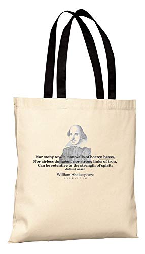 ThinkerShirts Tote Bag - William Shakespeare Quote - Nor stony tower, nor walls of beaten brass
