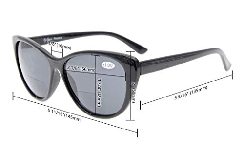 Image of Eyekepper Cat-eye Style Womens Bifocal Sunglasses Brown Lens +3.0