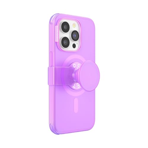 Image of PopSockets iPhone 14 Pro Phone Case with MagSafe- Pink Transluscent