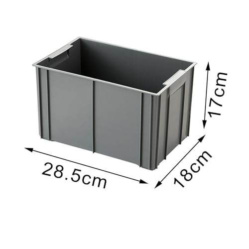 Boîte utilitaire empilable en PP robuste avec poignée ergonomique grise - 4