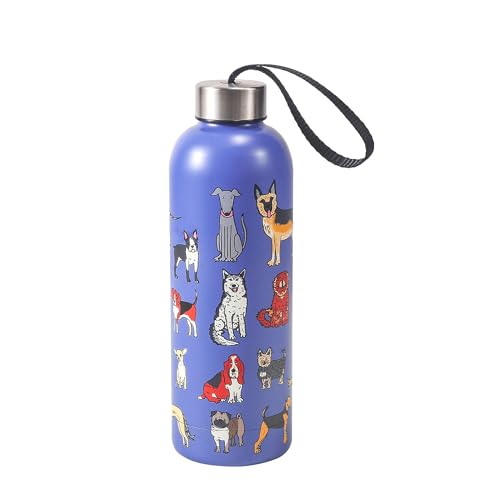 Eco Chic Reusable Thermal Bottle Stainless Steel Leakproof Insulated Water Bottle (Dogs Blue)