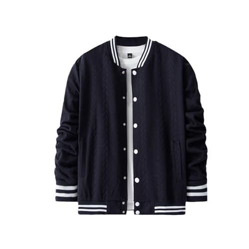 Chaqueta de lana para hombre con botones mangas largas y tejido térmico suave
