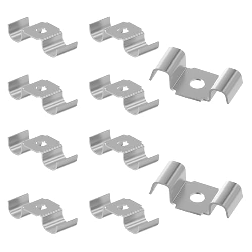 10 PCS Saddle Clips for Grating, 304 Stainless Steel M-shaped Grid Plate Clips for Industrial Flooring Drainage Systems Mezzanines Walkways Stair Treads, Fit 35–43 mm Spacing