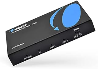 OREI UltraHD 4K @ 60 Hz 1 X 2 HDMI Splitter 1 in 2 Out 2 Port 2: 8-Bit - HDMI 2.0, HDCP 2.0, 18 Gbps, EDID, Duplicate / Mirror 4K Screens - UHDS-102