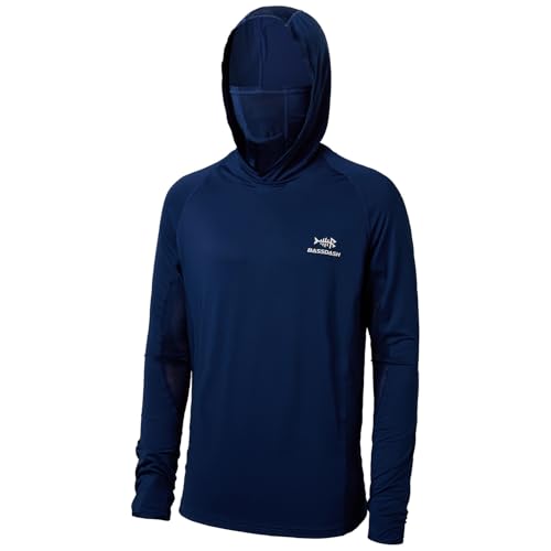 Image of BASSDASH UPF 50+ Men's Long Sleeve Fishing Shirt with Mask UV Neck Gaiter Hoodie
