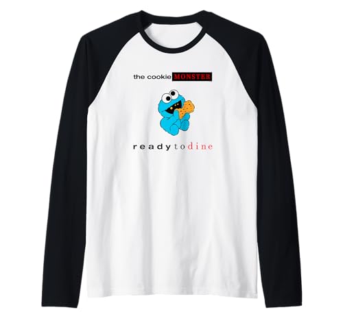 T-shirt Cookie Monster Ready to Dine vêtement manches raglan style pop culture