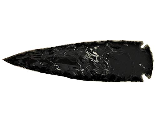 TMI Obsidian Spearhead, Arrowhead,Spear Point, Knife Blade 5"