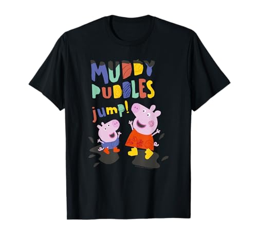 T-shirt Peppa Pig Muddy Puddles George garçon en coton rose