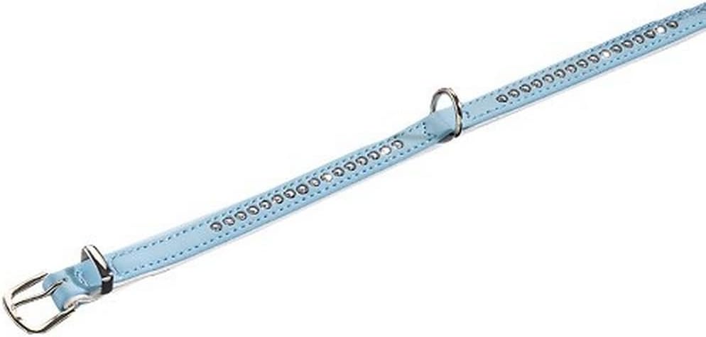 Nobby Crystal Single Row Collar, 27 cm, Light Blue/White