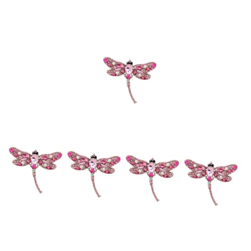 Broche libellule rose en alliage pour revers de costume masculin et écharpe