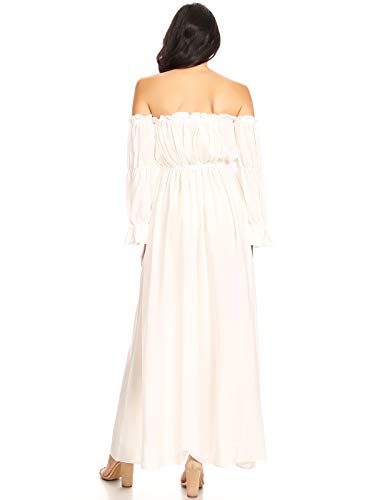 Anna-Kaci Womens Boho Off Shoulder Chemise Medieval Irish Renaissance Peasant Dress3