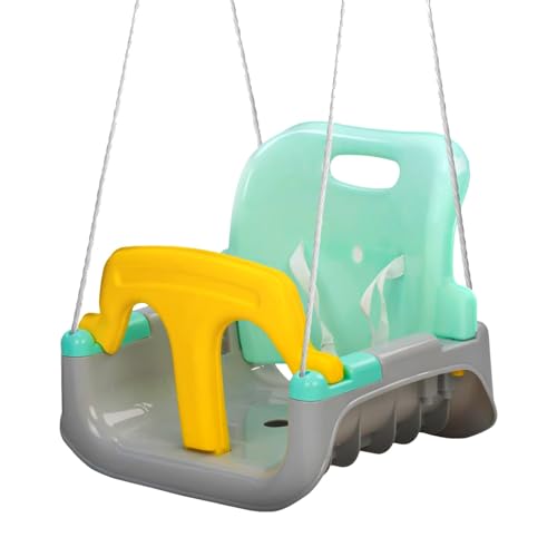Baybee Baby Swing Chair for Kids 1-3 Years with, High Backrest & Safety Harness, Hanging Jhula for Indoor Outdoor Balcony Garden Use Swing Seat (Yellow-Blue)