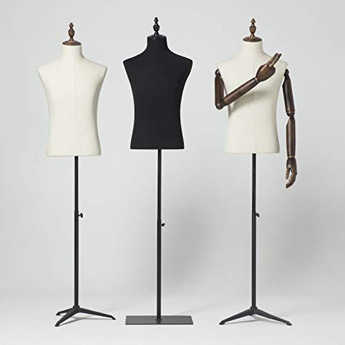Maniquí masculino ajustable de plástico resistente con base de trípode estable 3