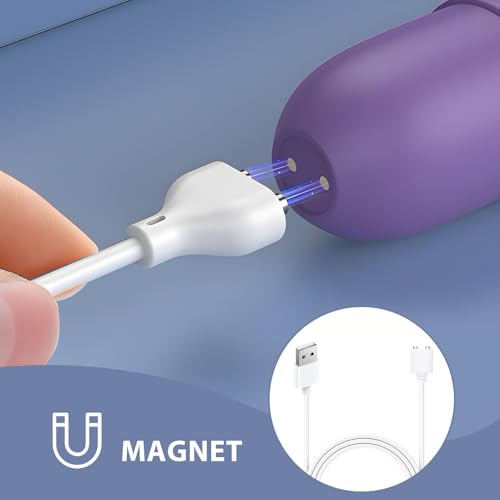 USB-Ladekabel Universal 2-Pin 7mm Magnetisches, Magnetisches USB-Ladekabel, Suitable for Magnetic Charging Massager Products, Toys Charging Cable (Weiß)