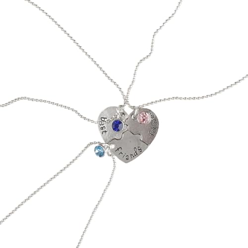 Hopzab Collares de mejor amiga, juego de collar con colgante de amistad para mejores amigas, regalos de cumpleaños para niñas, joyería de amistad eterna, bonitos collares para amigos