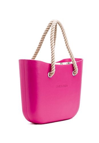 Lime & Soda Women’s Handbag - Made of Foam Rubber - EVA bag with Rope Handles - Women Lightweight Tote Bag - Fuchsia
