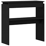 vidaXL Mesa de Consola Negra de Roble - Mueble Moderno para Entradas. Dimensiones: 80 x 30 x 80 cm. Ideal para Sala de Estar, Pasillo o Foyer. Hecha de Madera sólida, con Acabado Mate. Un Mueble EST