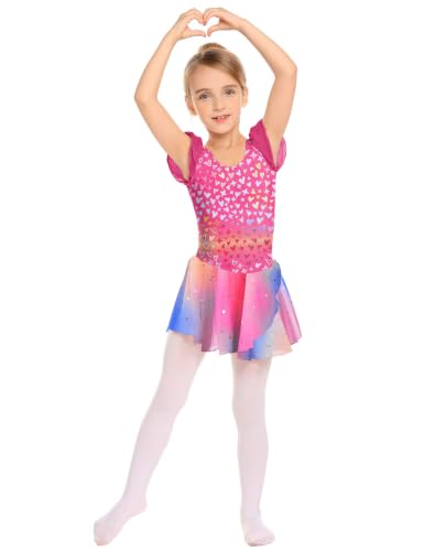 Image of Arshiner Girls Ruffle Sleeve Ballet Dance Dress Tutu Skirted Leotard