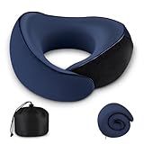 HONEYYEAR Comfort Memory Foam Travel Pillow - Adjustable & Compact, Suitable for Airplane, Car and Train Trips, 360° Support, Breathable Soft Fabric.