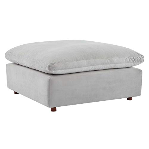 Ergode Commix Ottoman | Luxurious Cozy Haven | Stain-Resistant Velvet | Solid Wood Construction | Foam Padded | Down Feather Cushions | Lounge in Style