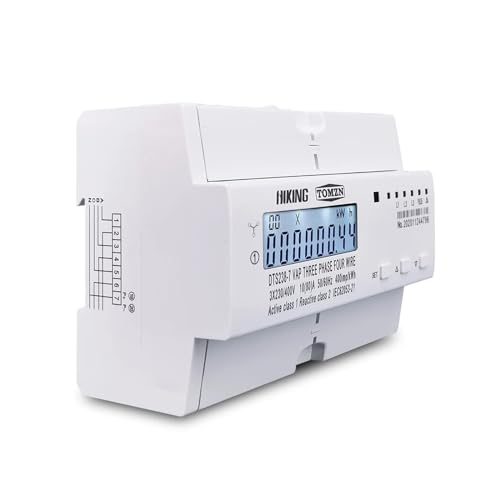 Compteur d'énergie triphasé de précision 380V rail DIN robuste 80A