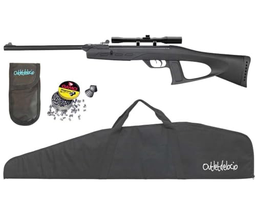 Carabina Perdigón Deltafox GT 3 Julios + Visor Outletdelocio 4x20. 5,5mm. + 2 Fundas + Balines. 23054/52613