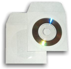 3-Inch Mini Paper CD/DVD Sleeves with Window 300-Pak