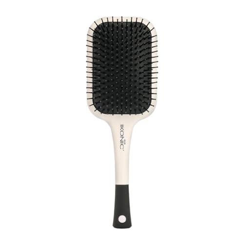 Ikonic Artistic Paddle Hair Brush with Anti Static Bristles & Ball-Tipped Nylon Pins Ideal for Men & Women,Salon/Personal Grooming, Straightening, Smo