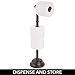 mDesign Classic Freestanding Toilet Roll Holder for 3 Rolls — Compact Toilet Paper Holder for Bathrooms and Toilets — Modern Loo Roll Holder Also for Jumbo Rolls — Bronze