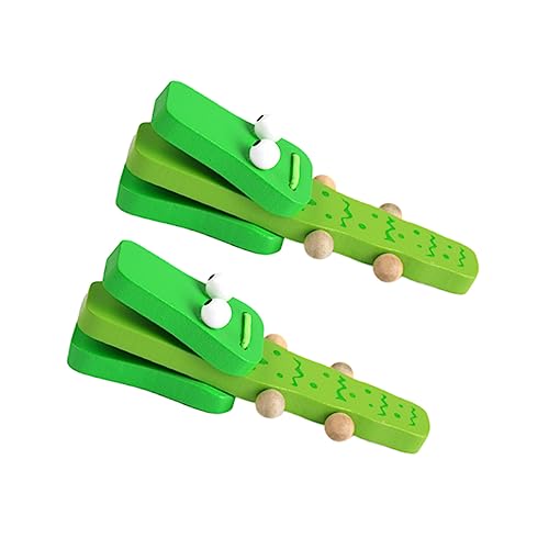 JOINPAYA 2Pcs Wooden Long Handle Castanet Design Educational Music Instrument for Lightweight Percussion Clappers for Rhythm Development and Playtime Fun