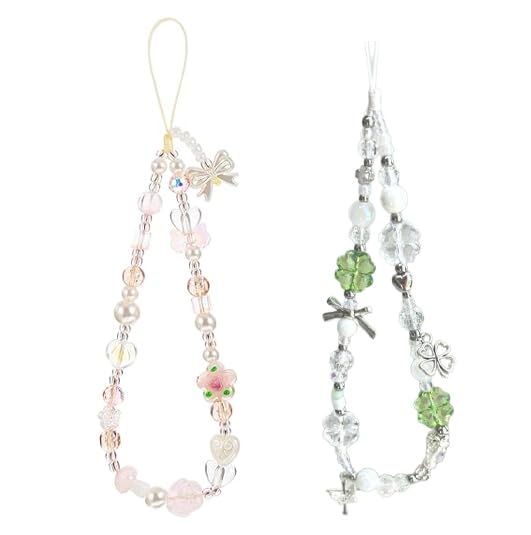 2 Pcs Phone Charms for Girls, Phone Charm Accessories, Charms for Phone Case, Phone Charms, Flower and Four Leaf Clover Bead Chain-image-44